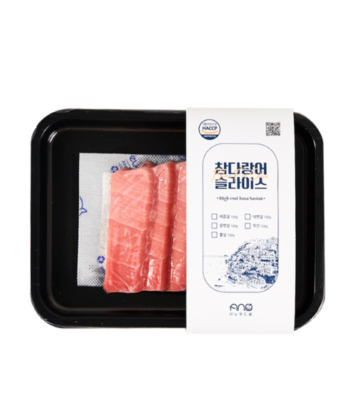 참다랑어 슬라이스 참치회 중뱃살(100g)